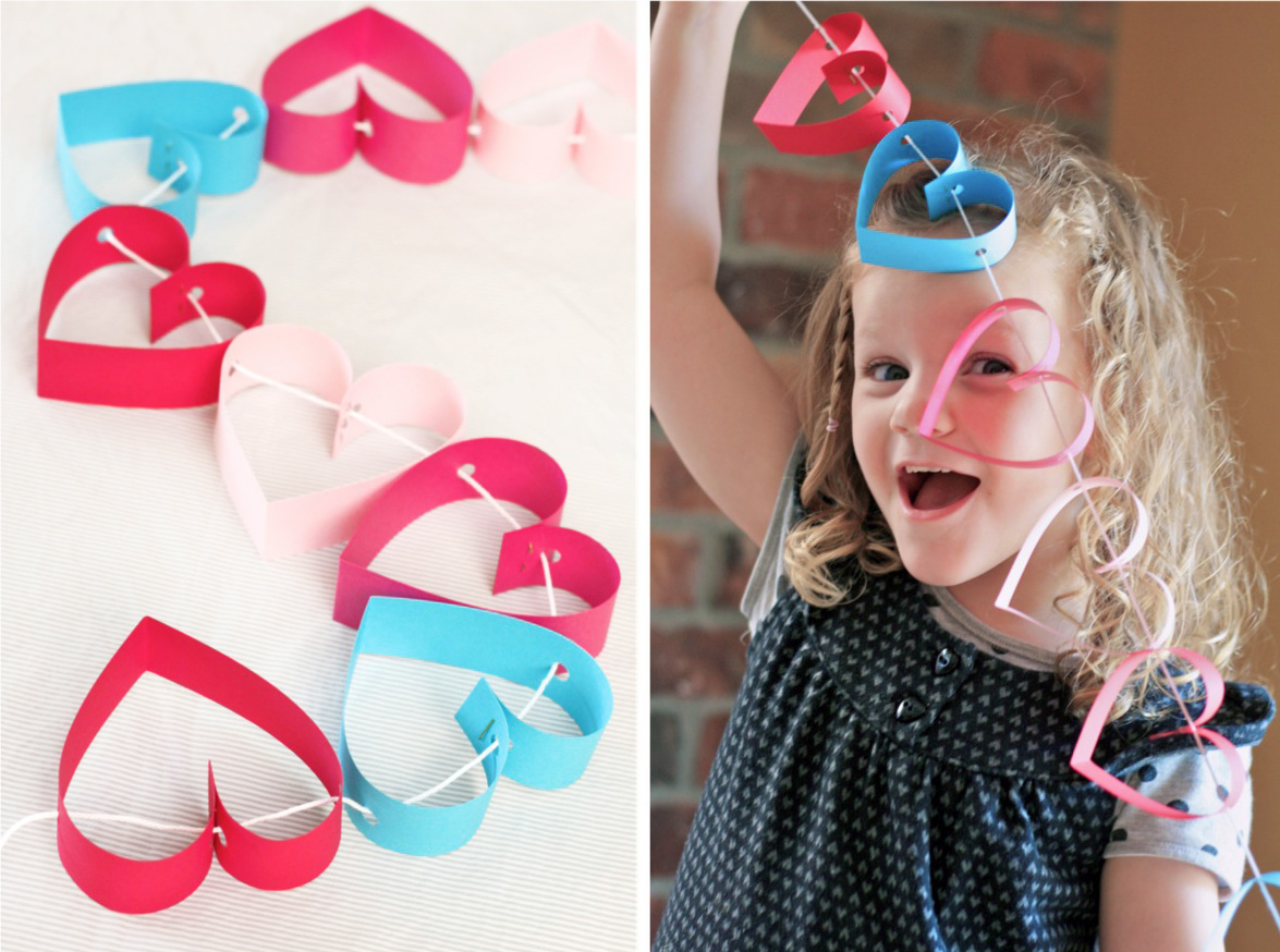 DIY heart garland for kids