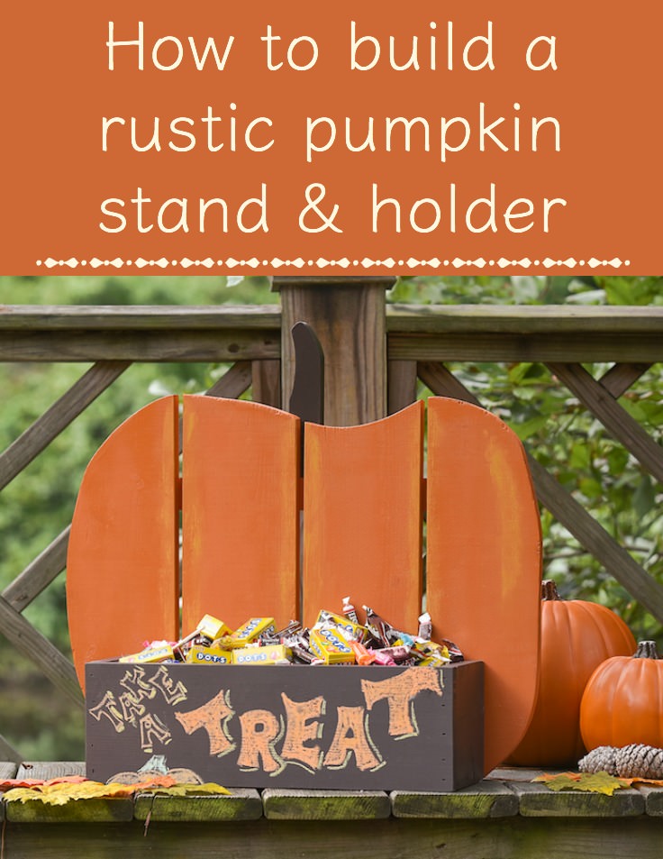 Build a rustic pumpkin stand and holder