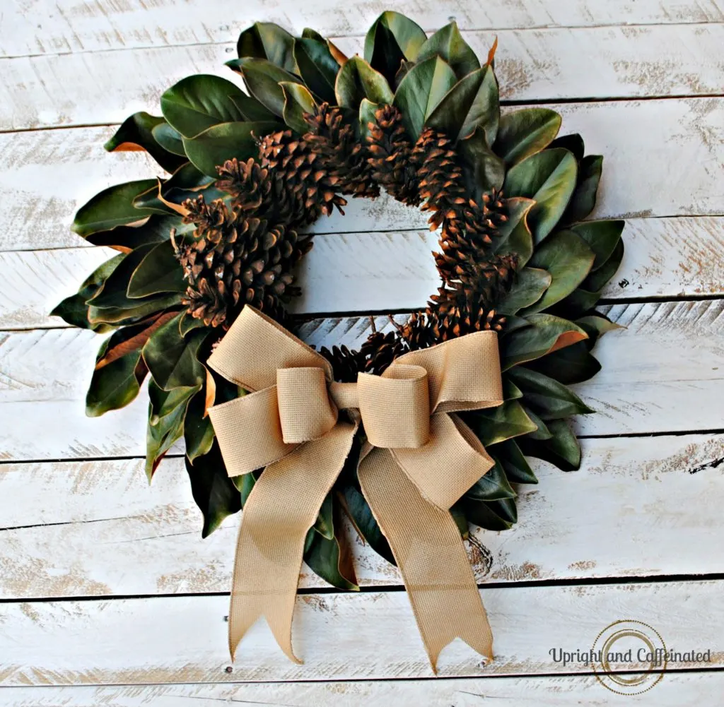 Magnolia and Pine Cone Wreath