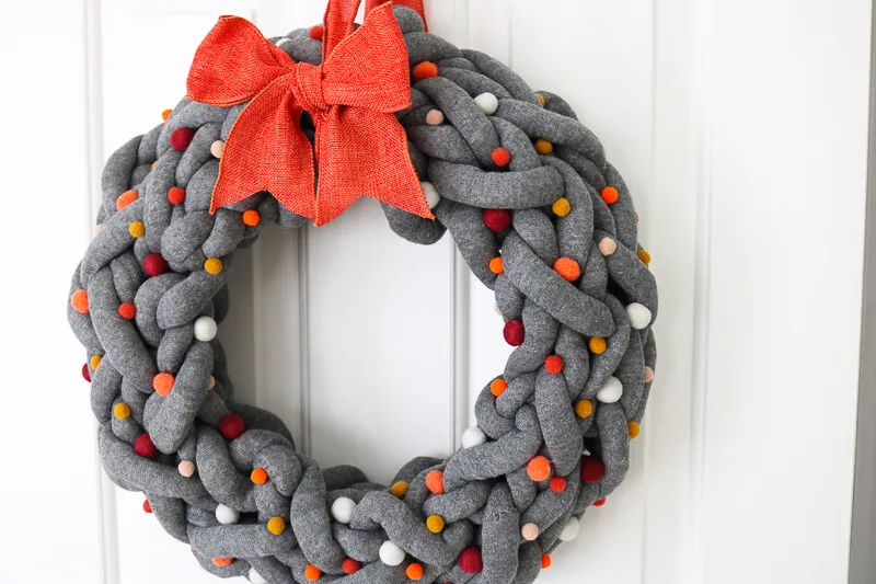 diy arm knit fall wreath