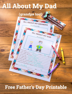 All About My Dad Printable Sheet (Grandpa Too!) - DIY Candy