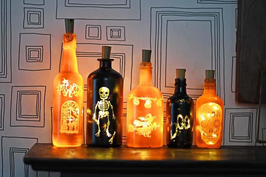 Upcycled Bottle Halloween Lights