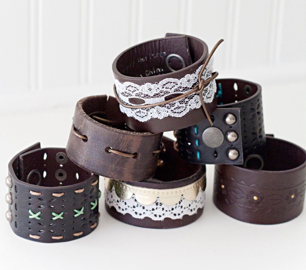 DIY Leather Cuffs from Old Belts