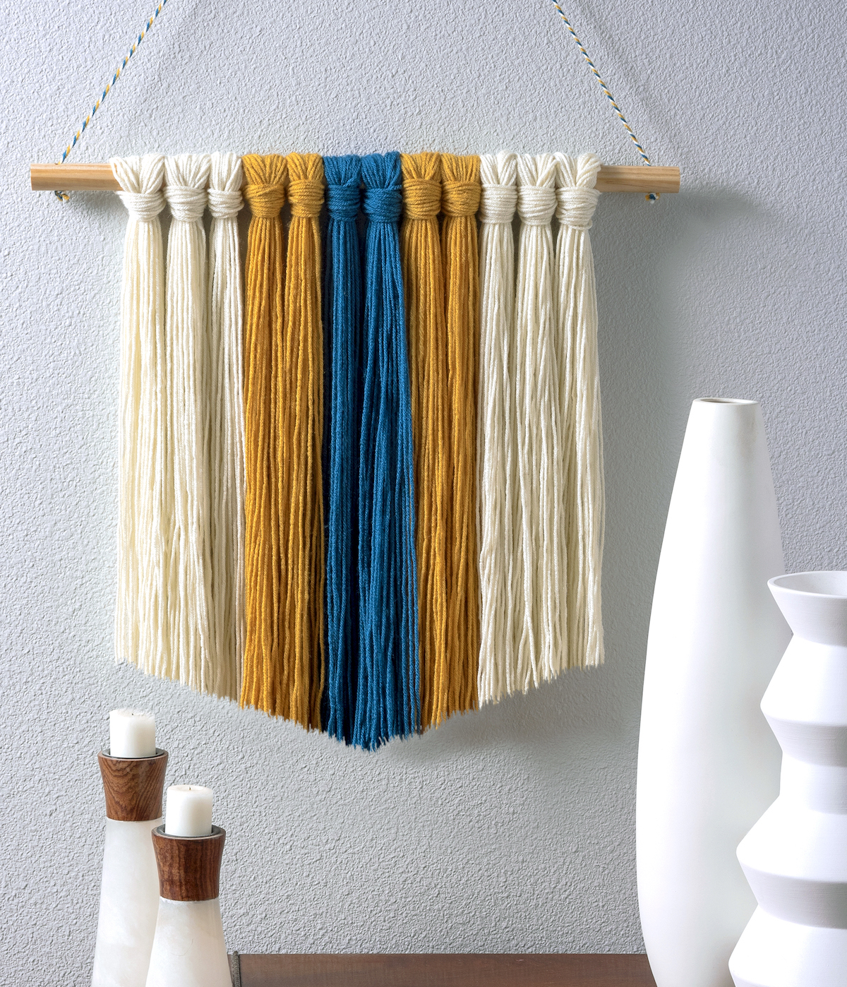 DIY yarn wall art