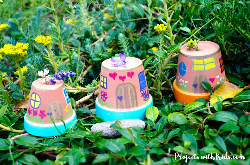 Easy Painted Fairy Houses