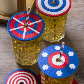 Perler bead drink covers for 4th of July