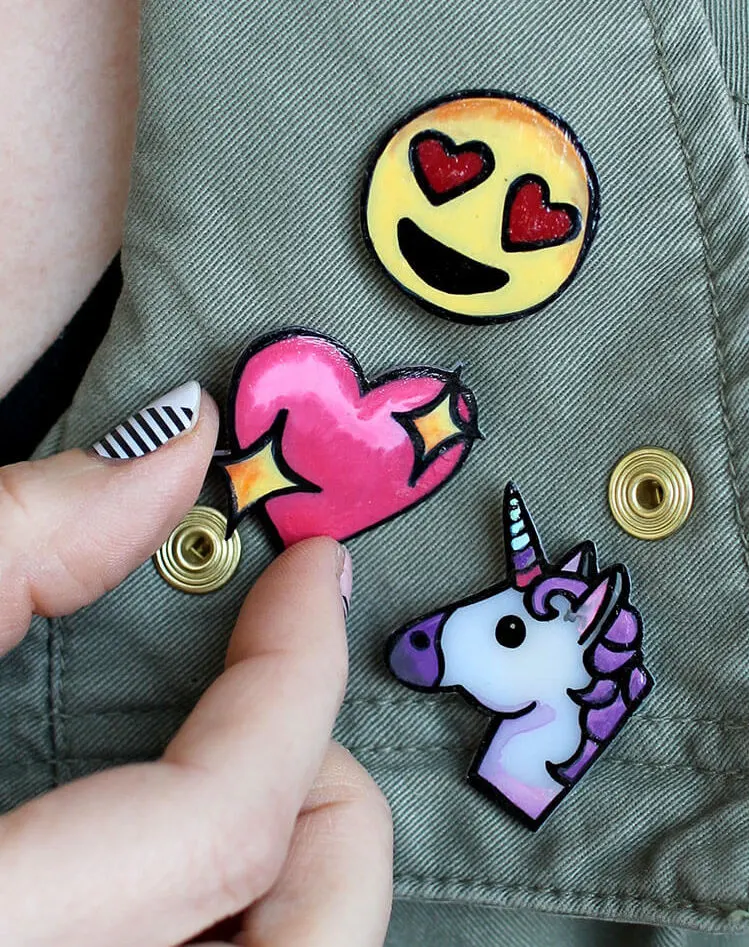 DIY Emoji Lapel Pins