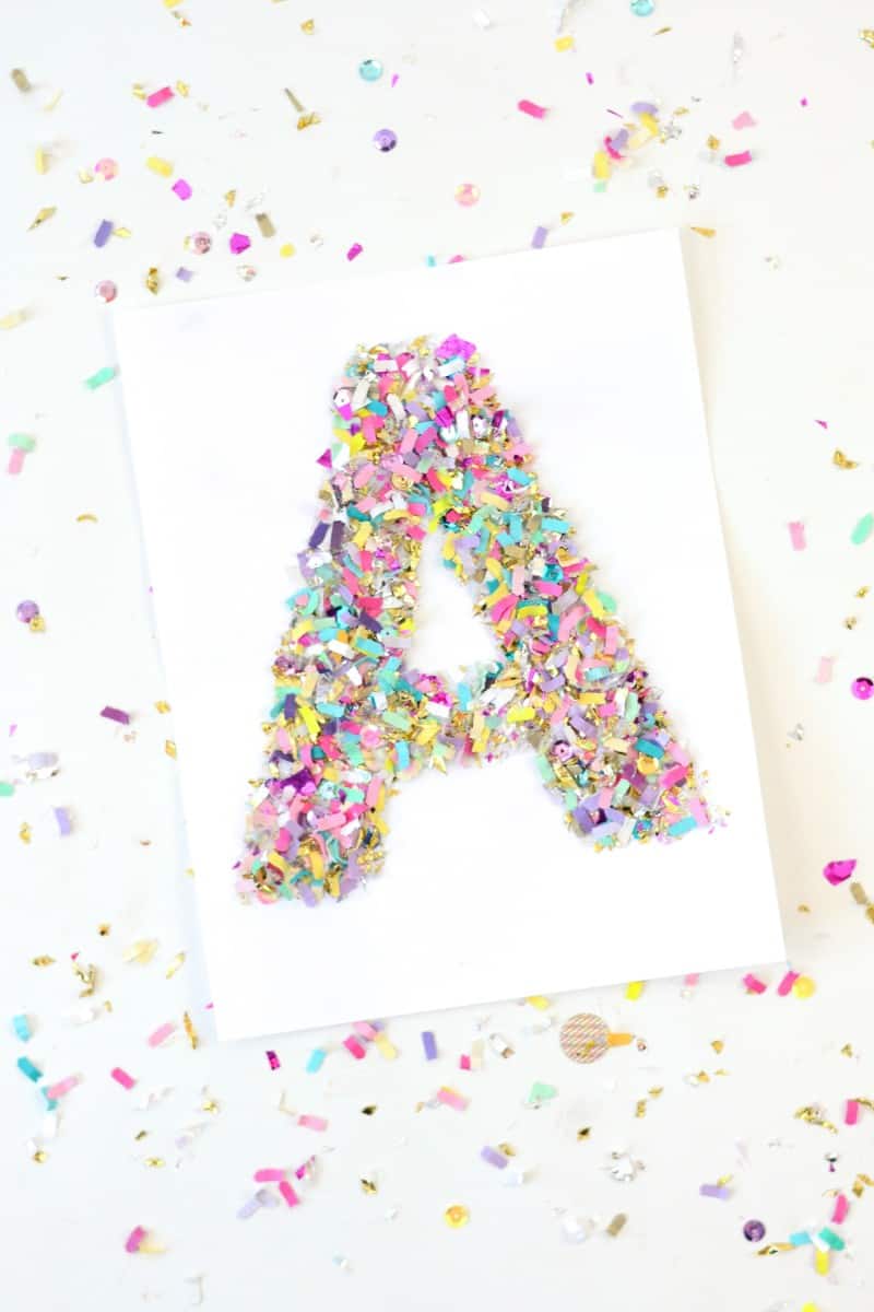 diy confetti letters for party decor