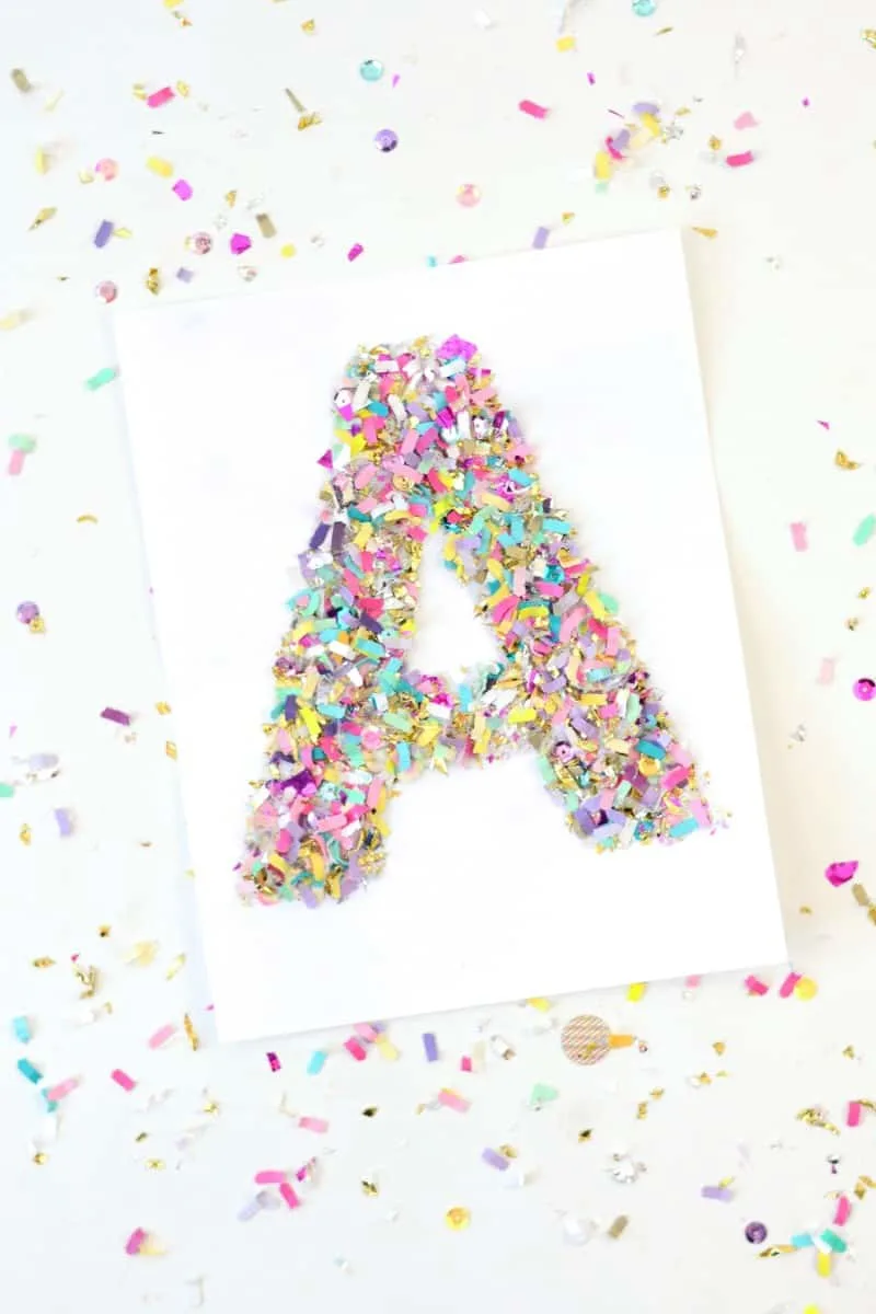 diy confetti letters for party decor