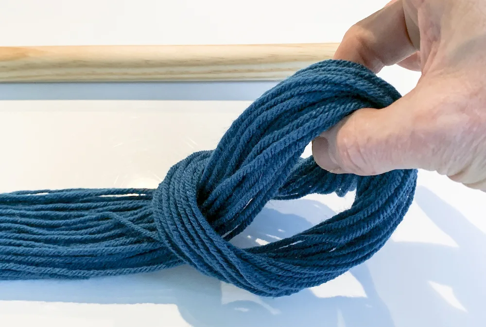  a loop out of the end of the yarn