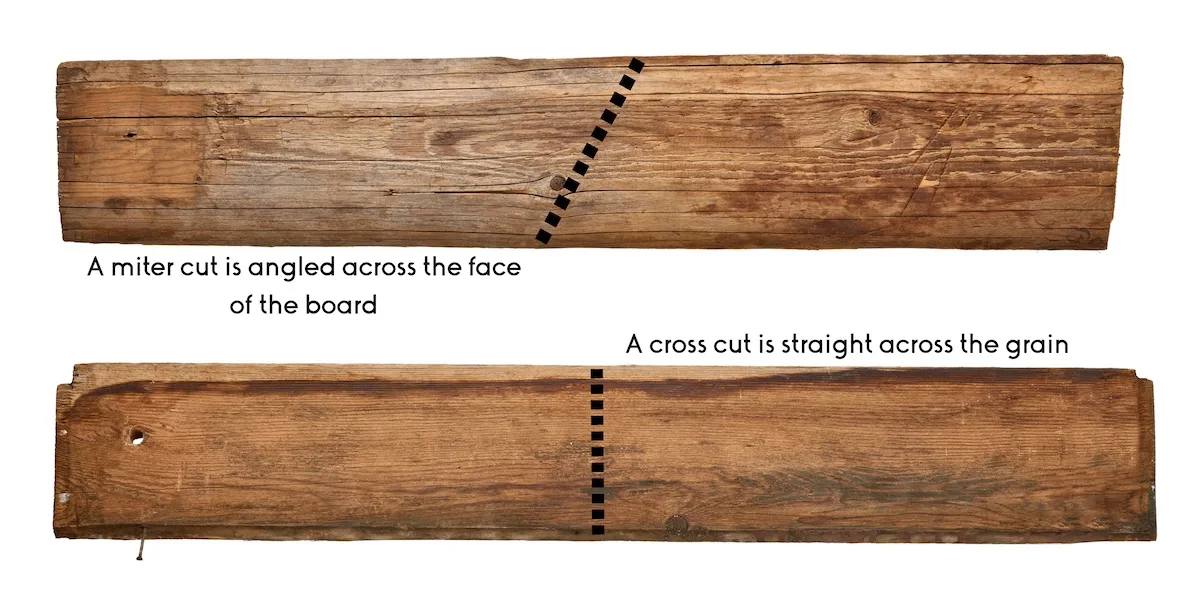 Miter cut versus cross cut