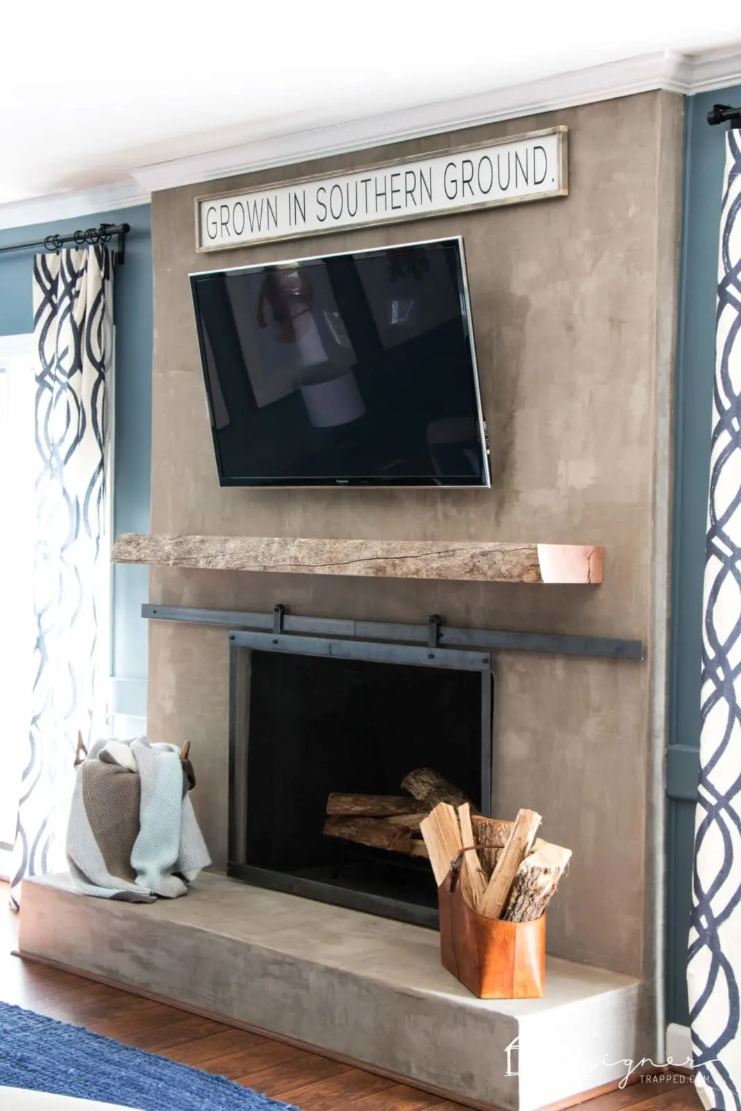 DIY concrete fireplace