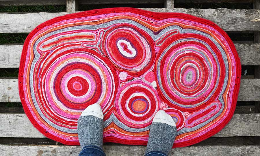 DIY felt rug from old sweaters