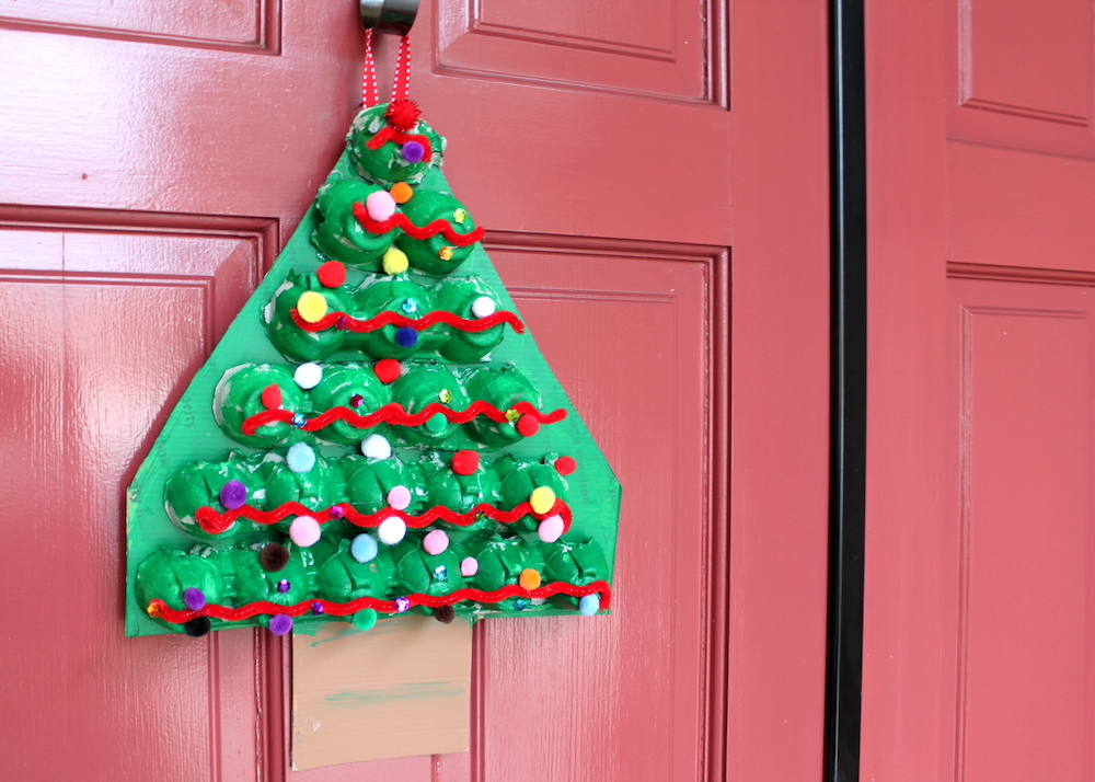 egg carton christmas tree