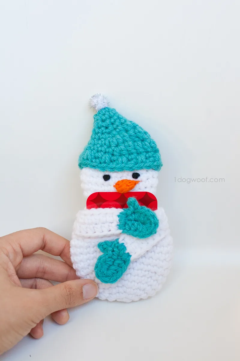 Crochet Snowman Gift Card Holder