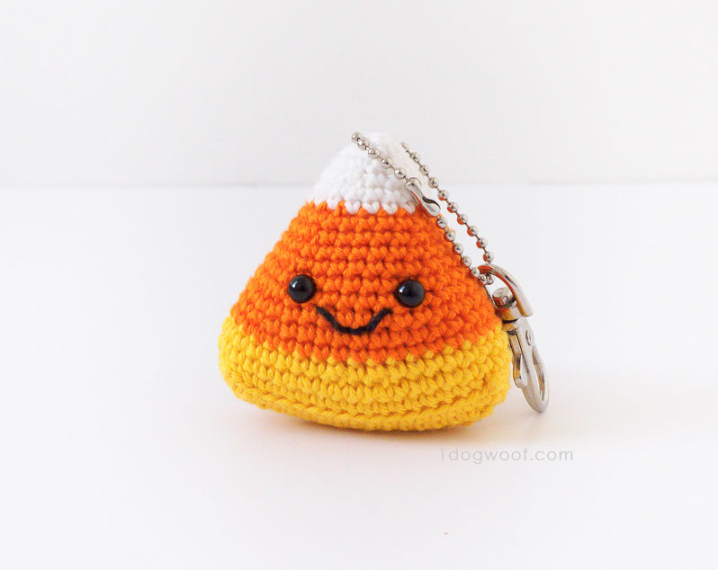 Candy Corn Amigurumi Keychain