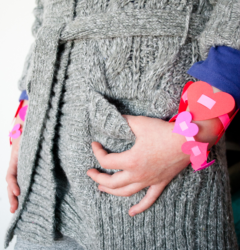 valentines day paper heart bracelets