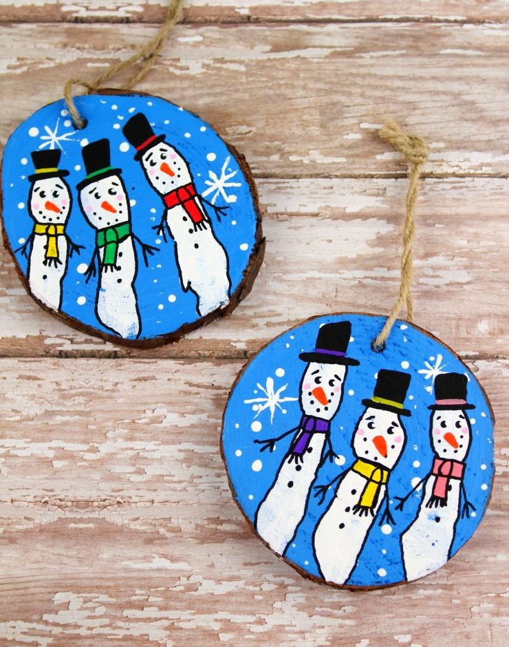 fingerprint snowmen ornaments