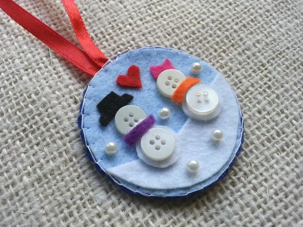 button snowman ornament craft for kids