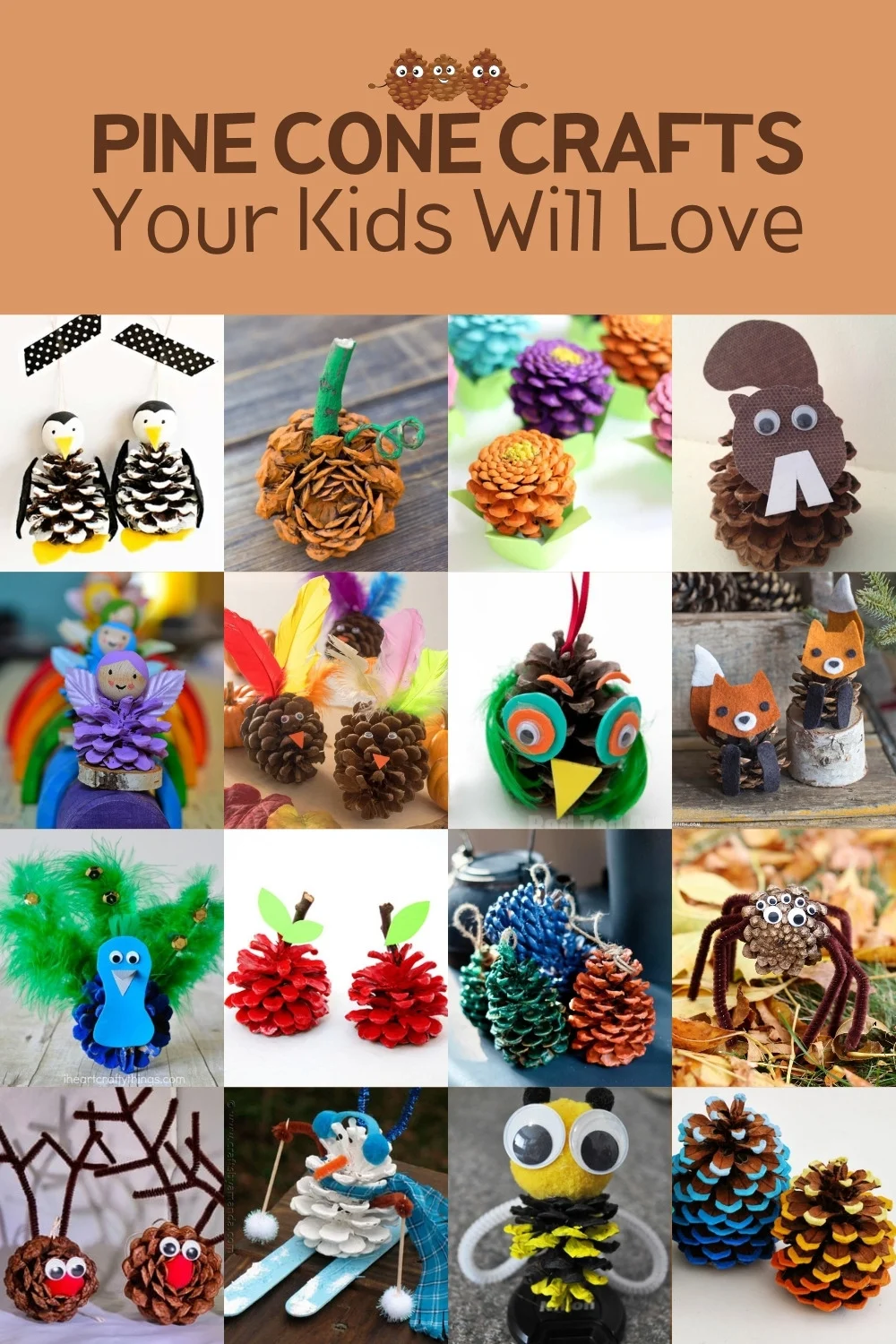 Fall Nature Crafts Cone Critters  Pinecone crafts kids, Nature crafts  kids, Crafts