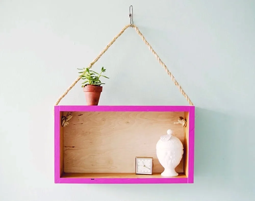 Crate to Modern Hanging Shelf