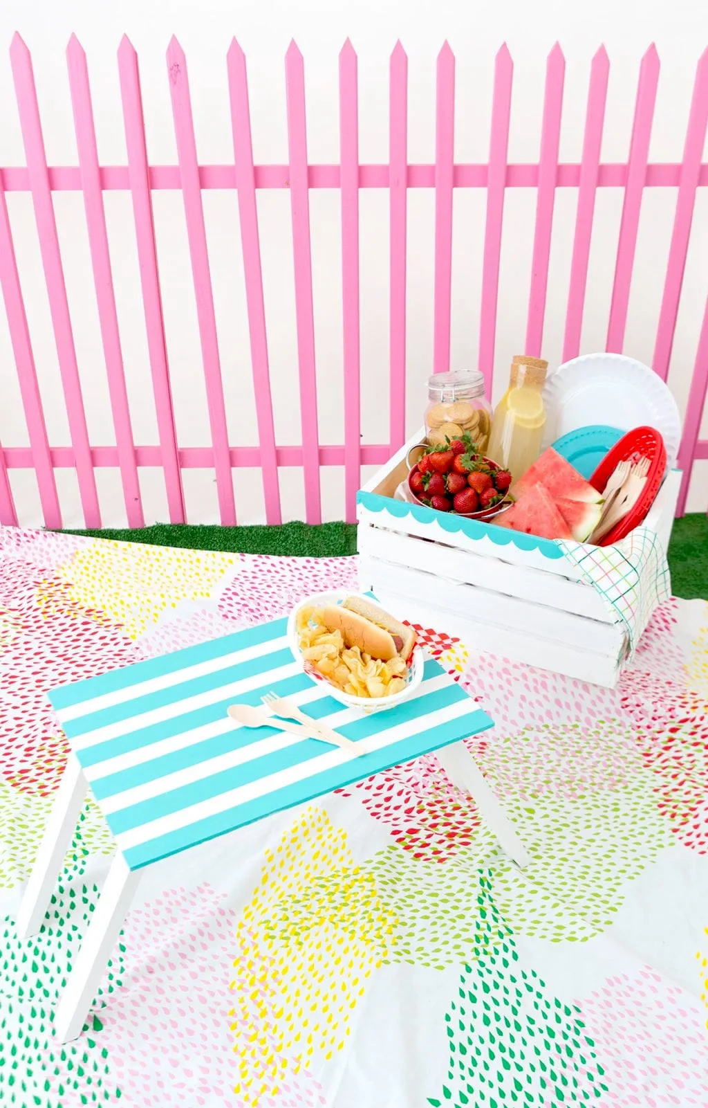 DIY Wooden Crate Picnic Basket