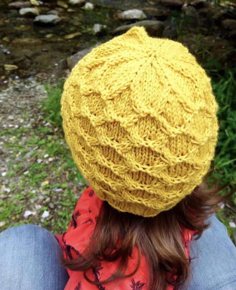 Honeycomb knitted hat pattern