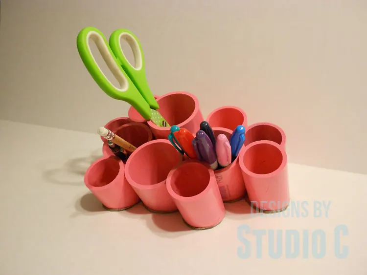 PVC pipe desk organizer