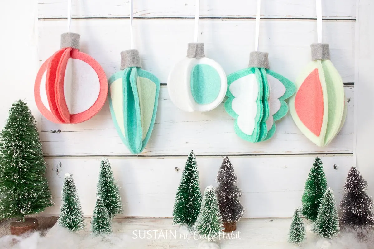 Retro-Inspired Felt 3D Ornaments