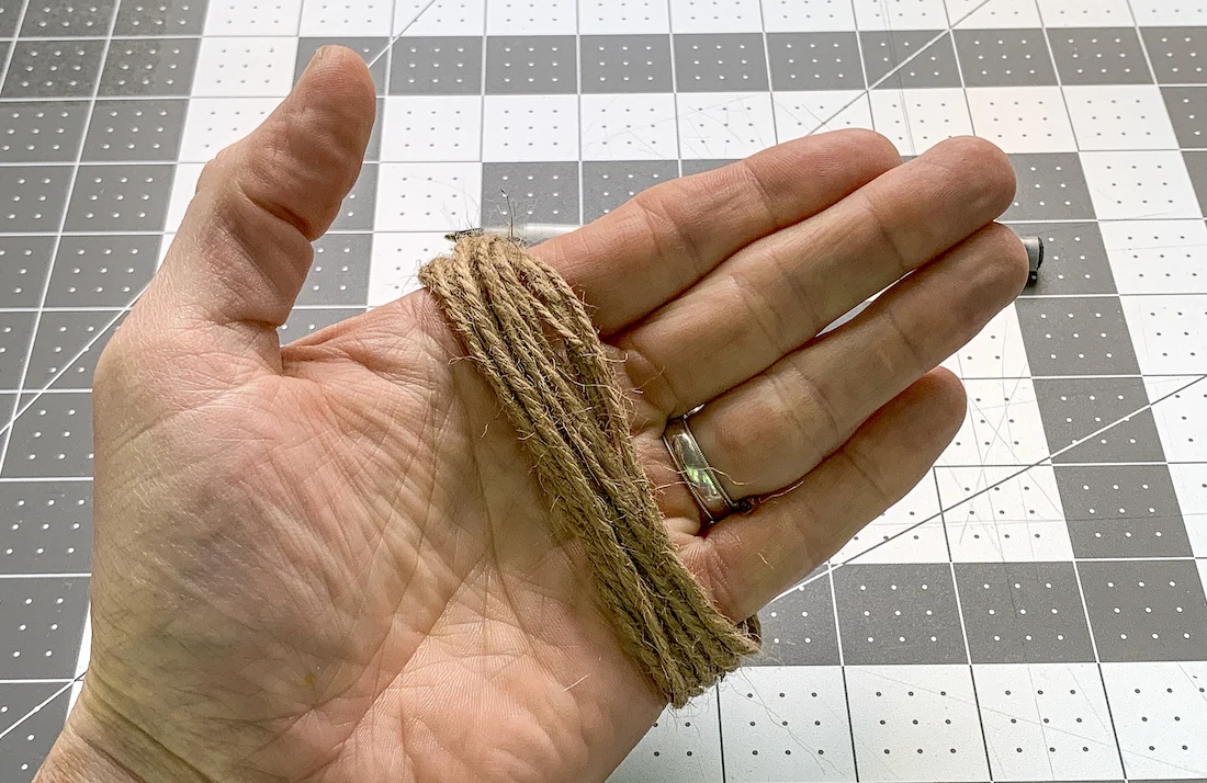 Twine looped around an adult hand
