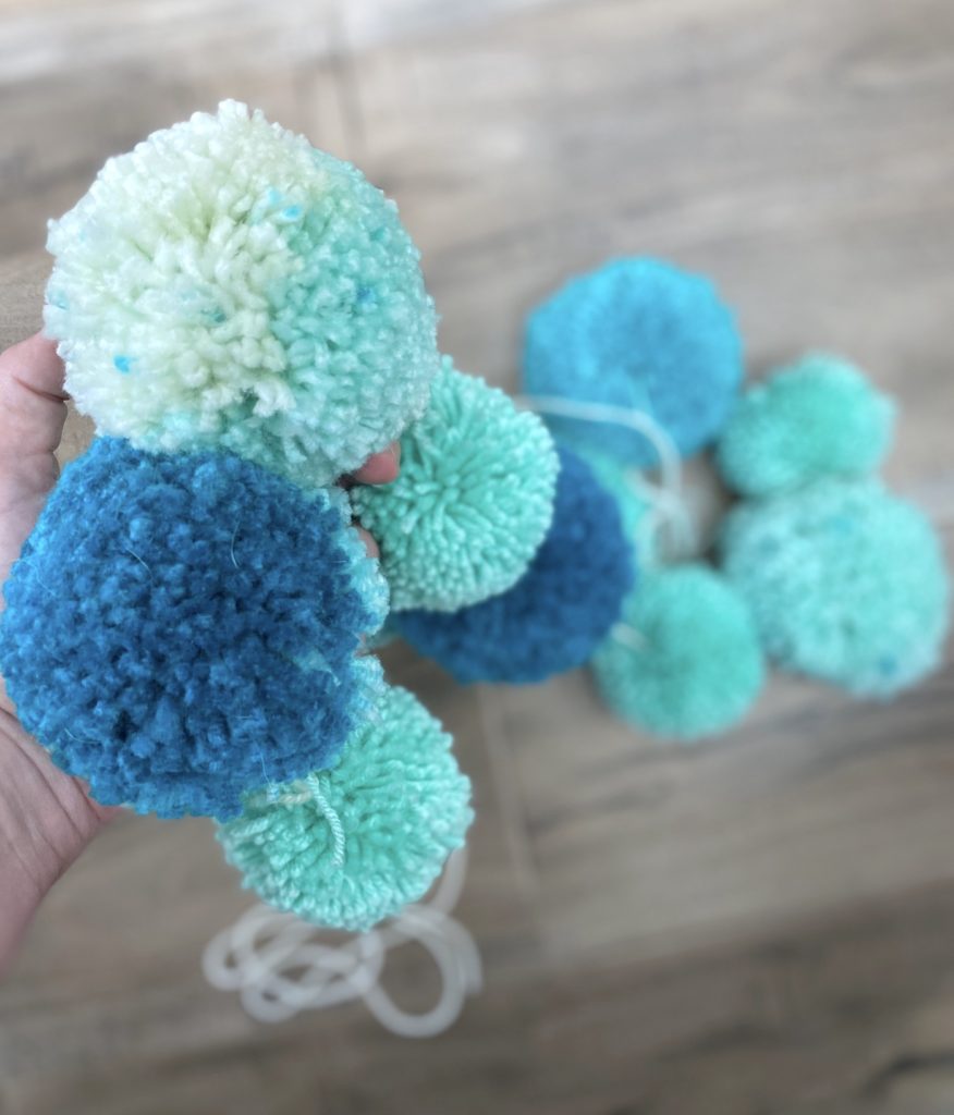 Yarn pom pom garland