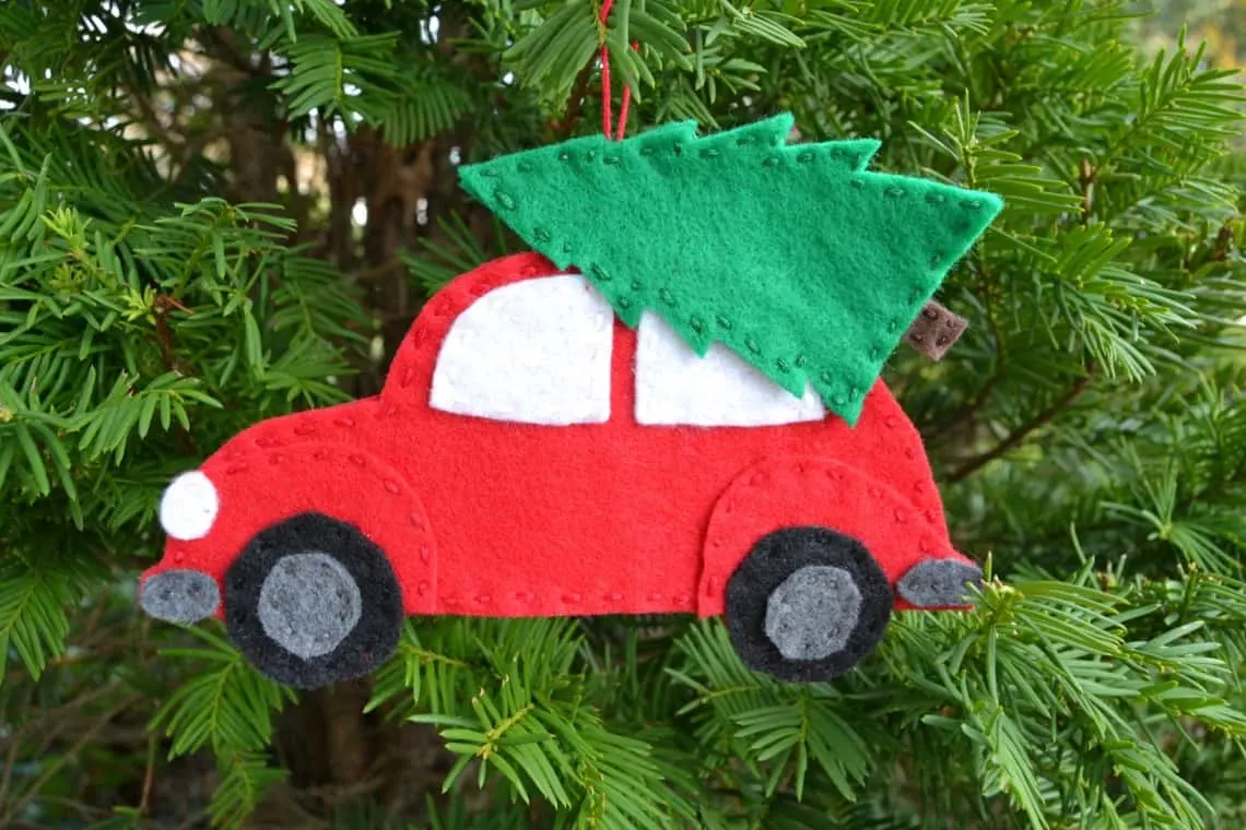 Christmas Tree on a Car Ornament