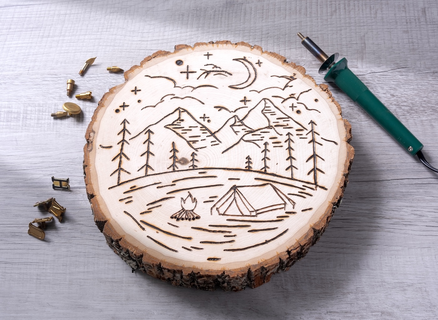 finished wood burning plaque with a versa tool