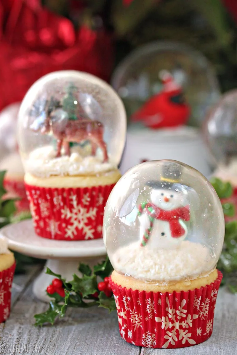 snow globe cupcakes