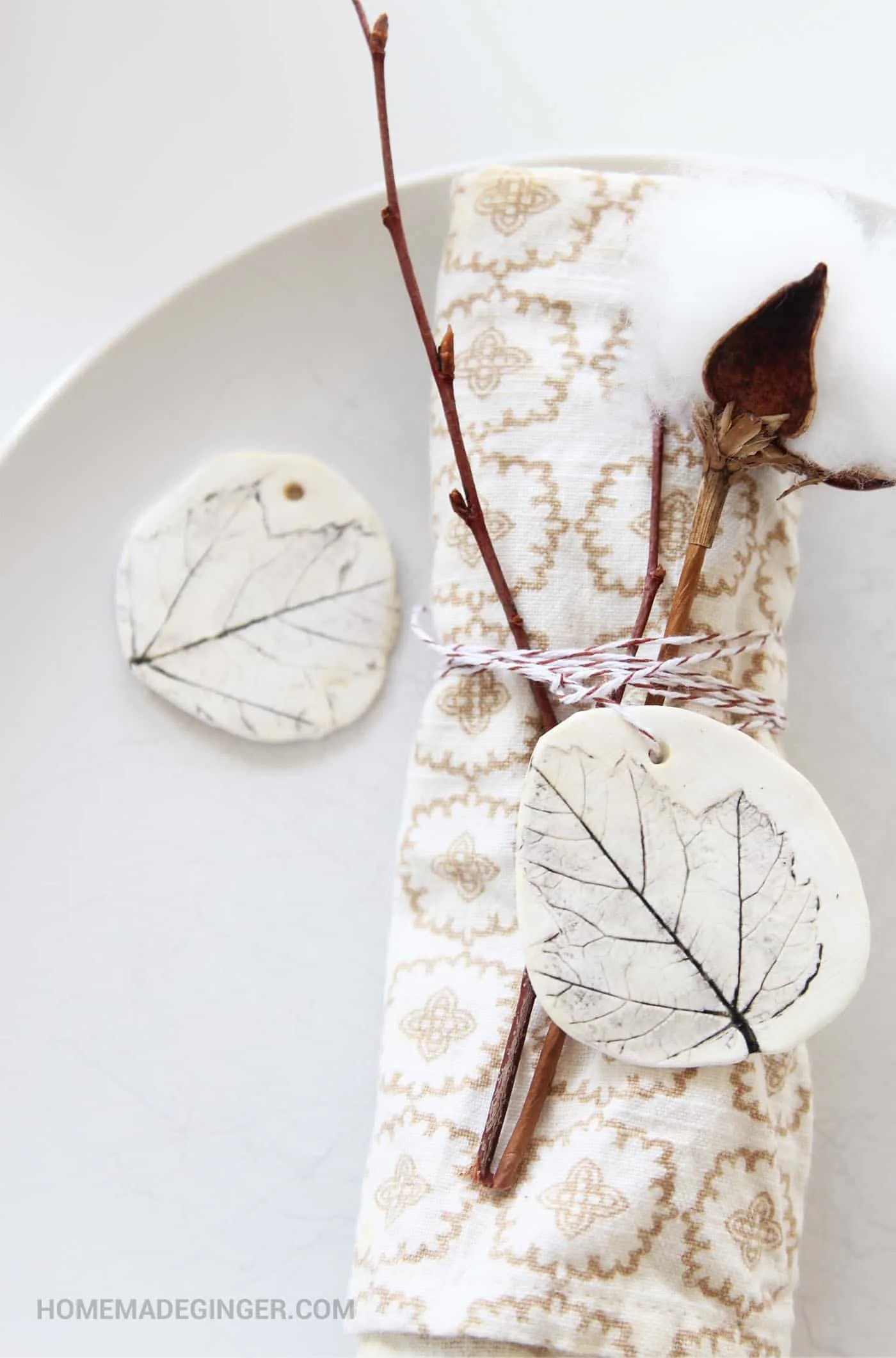 clay leaf tag craft