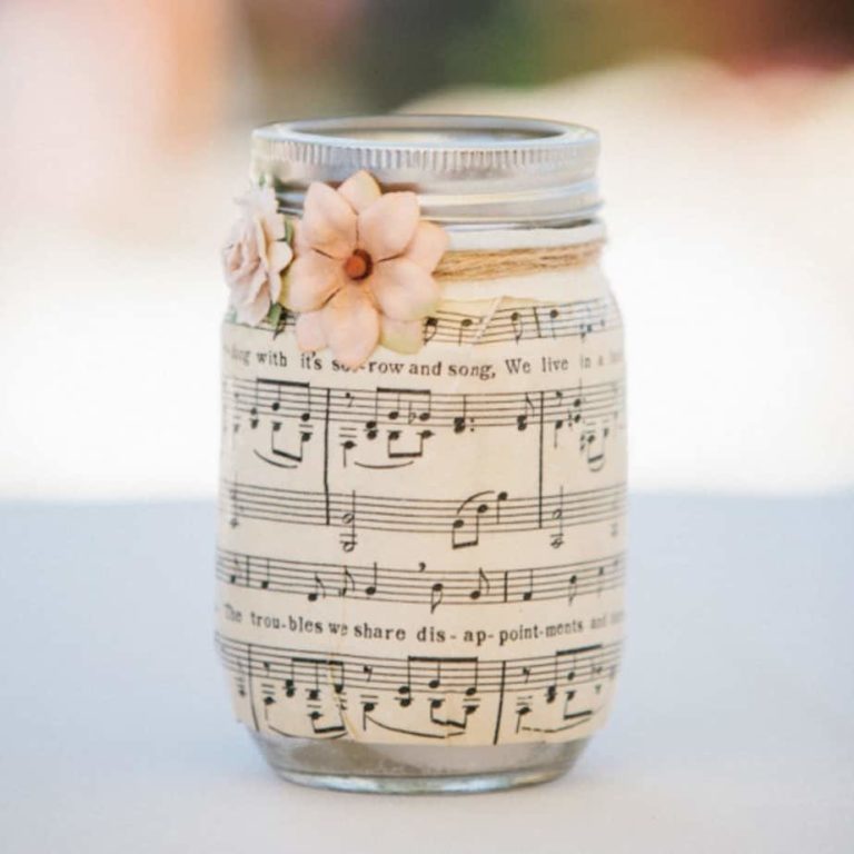 Sheet Music Mason Jar Centerpiece