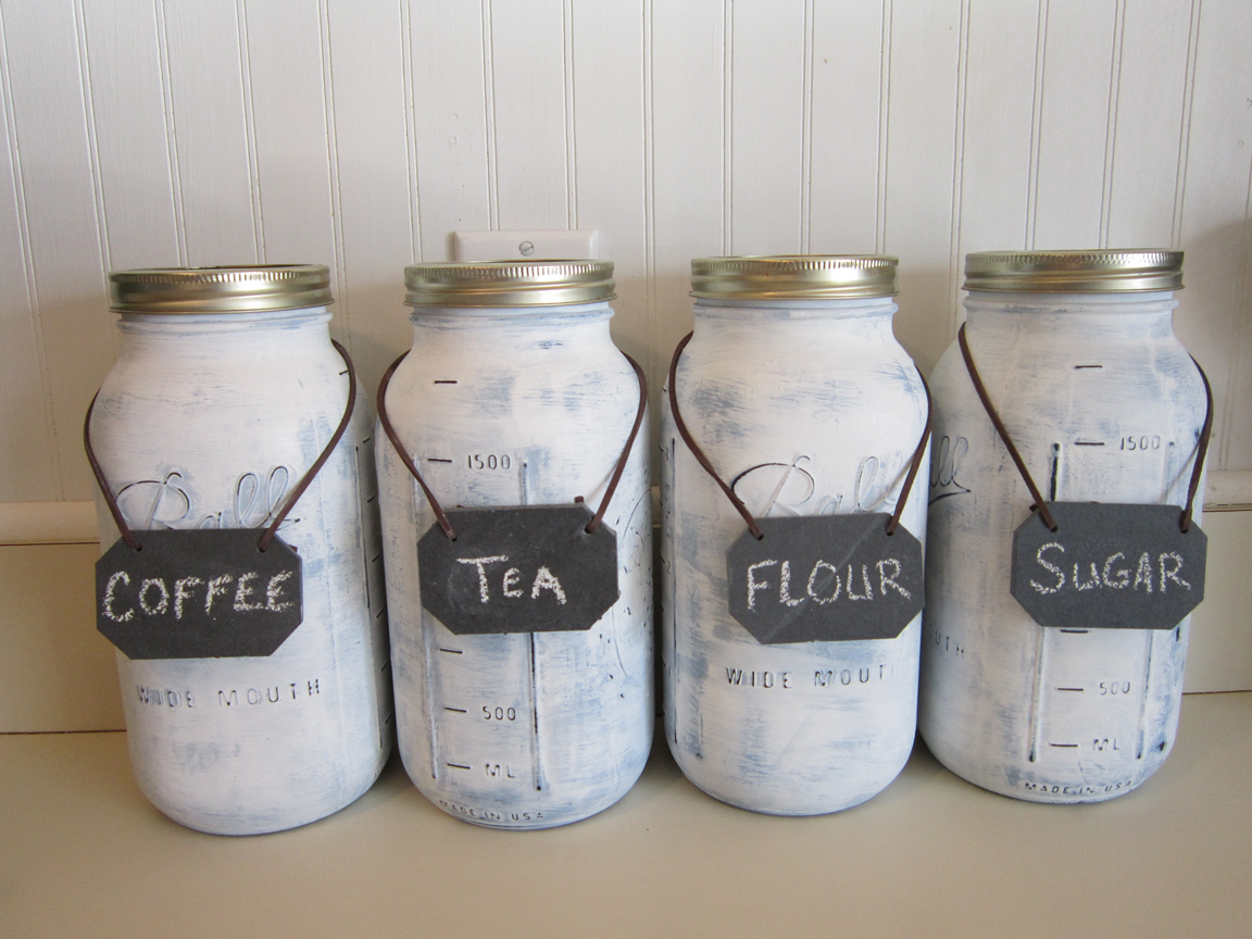 chalk paint kitchen canisters