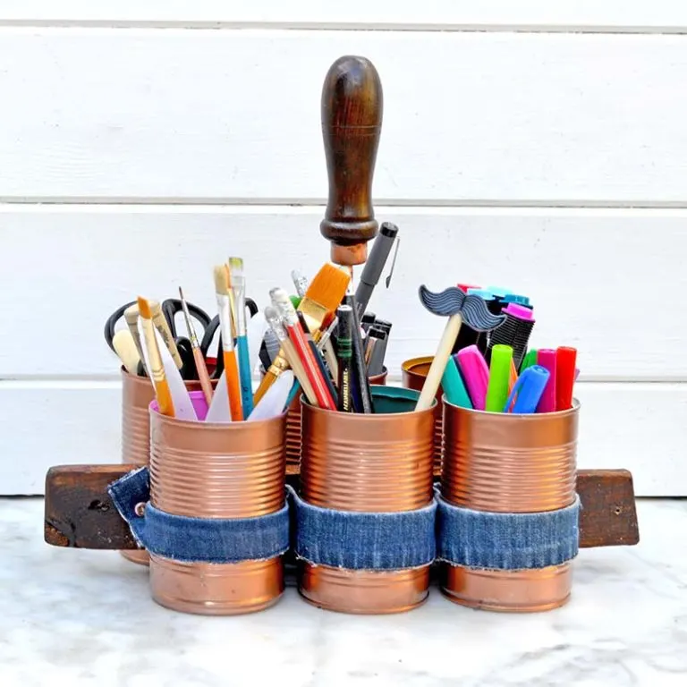 copper and denim craft caddy