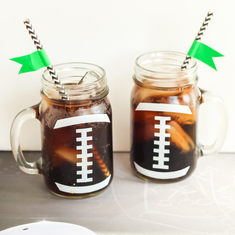 football mason jar mugs