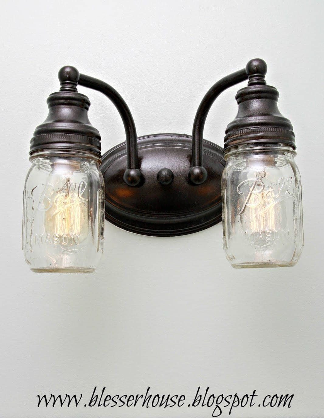 mason jar bathroom light upgrade