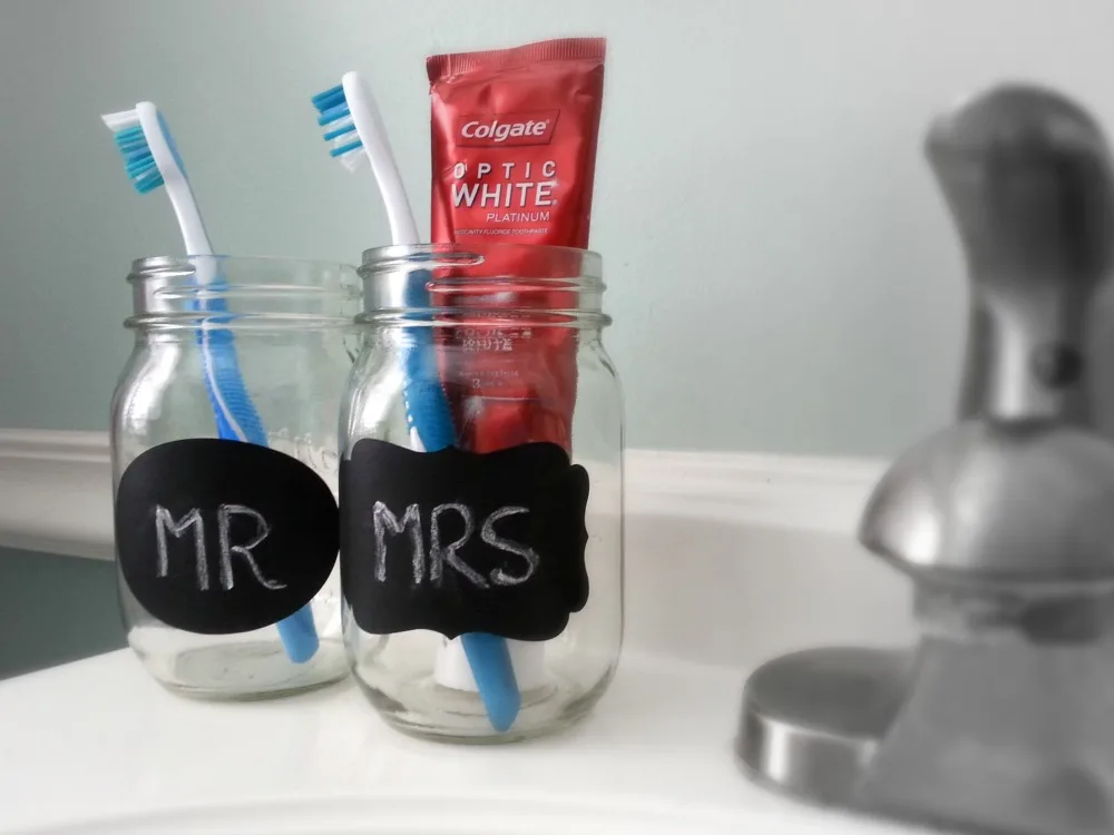 mason jar toothbrush holders