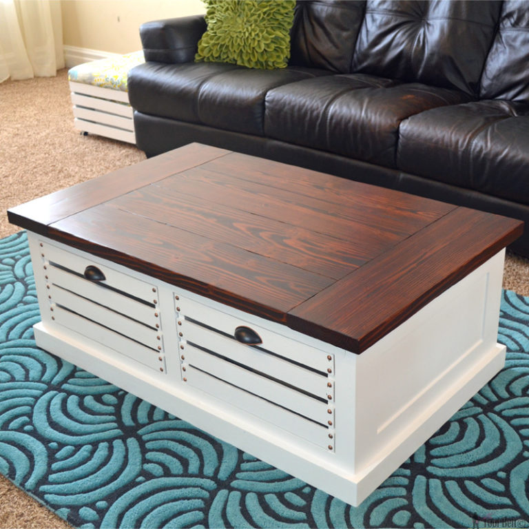 Crate Storage Coffee Table DIY