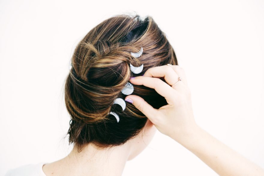 DIY Marble Moon Phase Hair Accessories