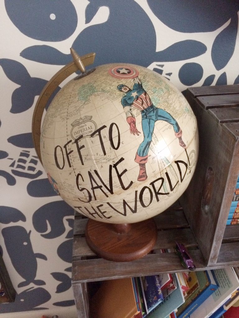 DIY Superhero Globe Tutorial using comic book pages