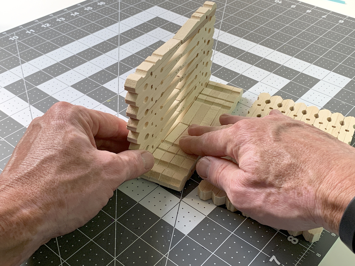 Gluing one end of the napkin holder