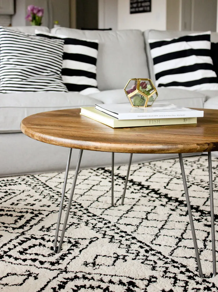 DIY Hairpin Leg Round Coffee Table