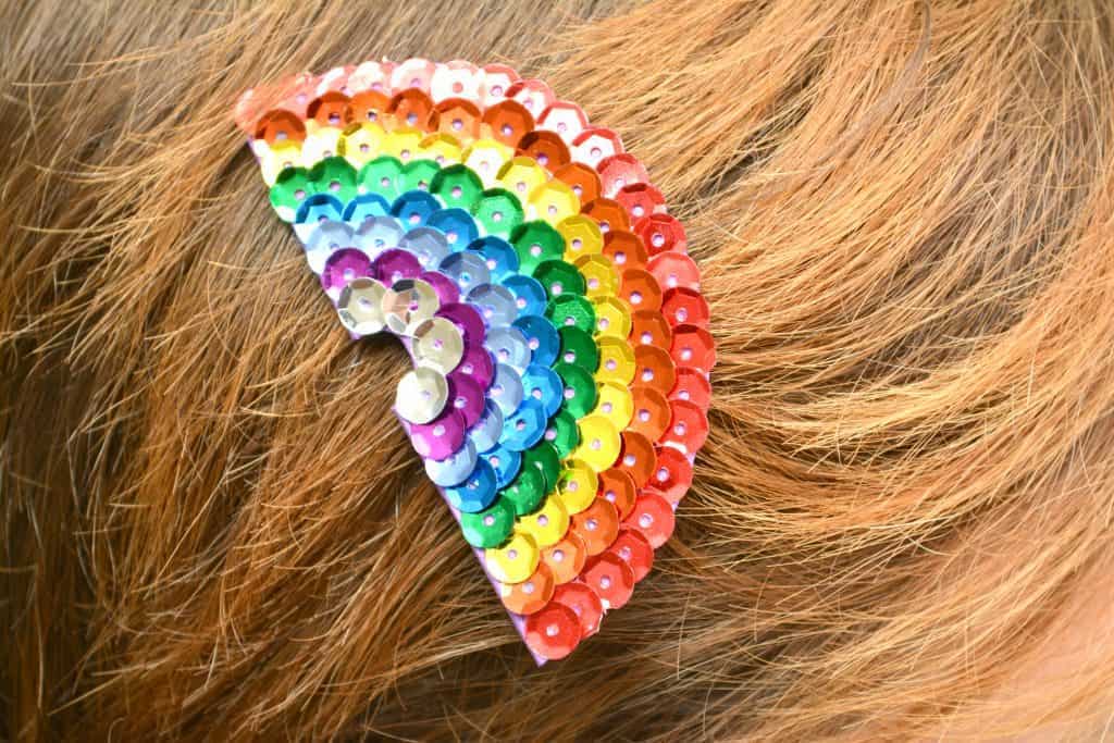 How to Make a Rainbow Sequin Hair Clip