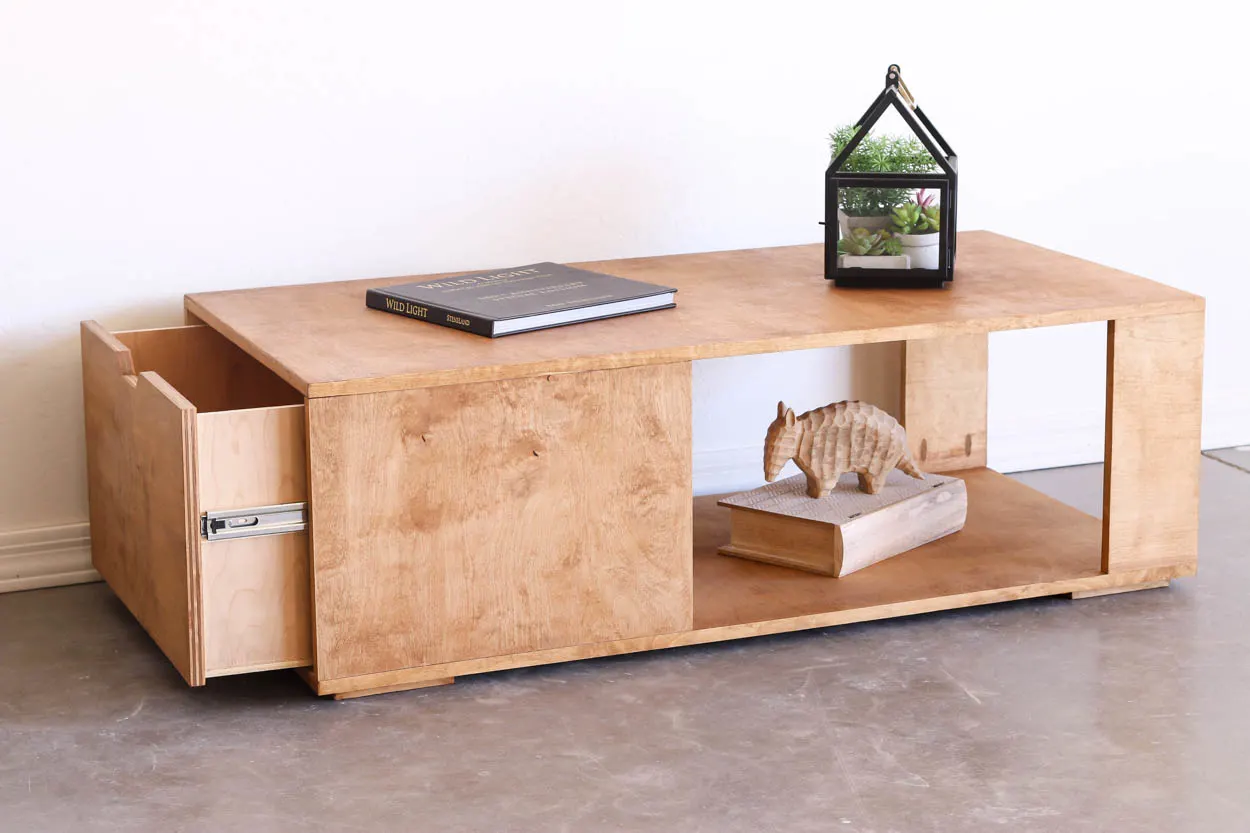 DIY modern coffee table with storage