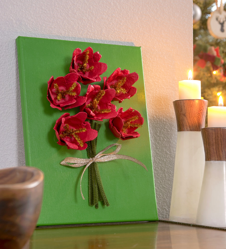 christmas poinsettia canvas craft for kids