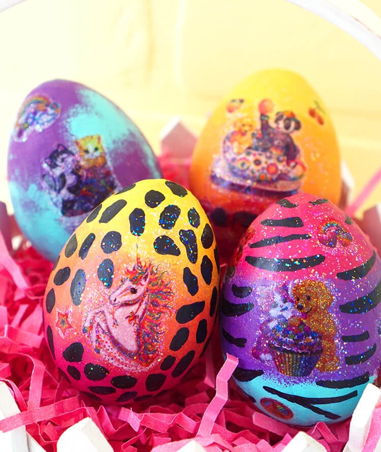 Colorful Lisa Frank Easter Eggs